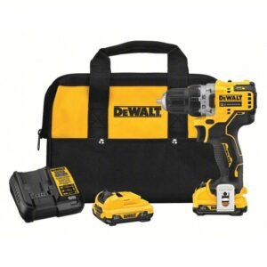 DEWALT  DCD701F2  Drill Kit: 12V DC, Subcompact Premium, 3/8 in Chuck, 1,500 RPM Max., Brushless Motor, XTREME